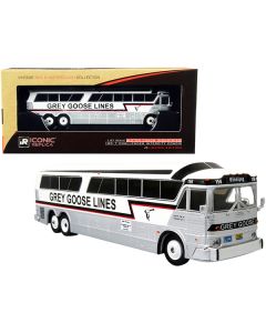 Iconic Replicas MCI MC-7 Challenger "Grey Goose Lines" (Winnipeg) 1/87 HO Scale Diecast Model - White & Silver