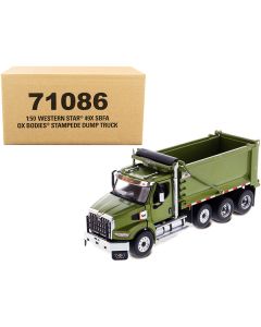 Diecast Masters Western Star 49X Dump Truck - Olive Green, 1/50 Scale