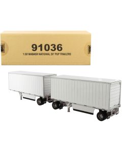 Diecast Masters Wabash National 28' Double Pup Trailers - White - 1/50 Scale Diecast Model
