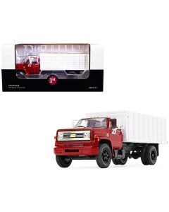 First Gear 1970s Chevrolet C65 Grain Truck with Corn Load, Red & White, 1/34 Scale Diecast Model