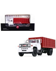 First Gear 1970s GMC 6500 Grain Truck with Corn Load, White & Red, 1/34 Scale Diecast Model (FG10-4255)