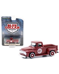 Greenlight 1954 Ford F-100 Pickup Truck - Burgundy Indian Motorcycle - 1/64 Diecast
