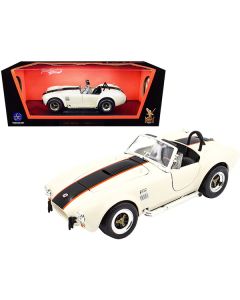 Road Signature 1964 Shelby Cobra 427 S/C Roadster, Cream with Black & Orange Stripes, 1/18 Scale Diecast Model
