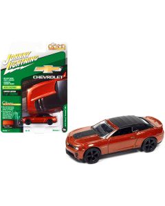 Johnny Lightning 2013 Chevy Camaro ZL1 Convertible - Inferno Orange, Black Top - 1/64 Diecast