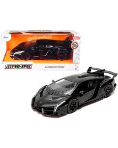Jada Hyper-Spec Lamborghini Veneno - 1/24 Scale Matt Black Diecast Model Car