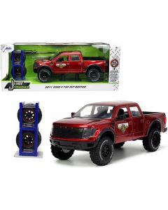 Jada 2011 Ford F-150 SVT Raptor Pickup Truck - Candy Red Metallic, Mickey Thompson Wheels, 1/24 Diecast