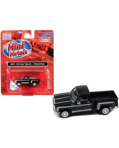Classic Metal Works 1976 Chevy Stepside Pickup - Midnight Black/White Stripes - HO Scale (1/87)