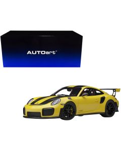 Autoart Porsche 911 (991.2) GT2 RS Weissach Package - Racing Yellow with Carbon Stripes 1/18 Scale Model