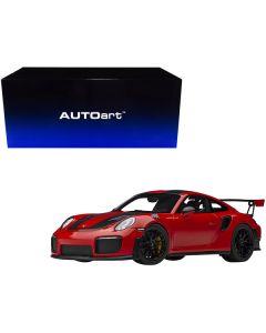 Autoart Porsche 911 (991.2) GT2 RS Weissach Package Guards Red with Carbon Stripes 1/18 Scale Model Car
