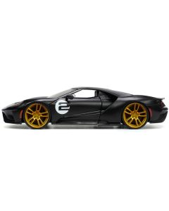 Jada 2017 Ford GT #2 Matt Black - 1/24 Diecast Model Car