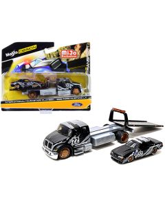Maisto Elite Transport: International DuraStar Flatbed Truck with '88 Ford Mustang LX - Toyo Tires, 1/64 Diecast