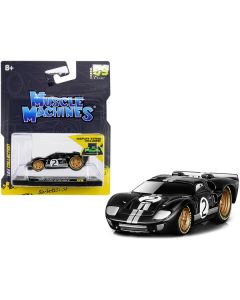 Muscle Machines 1966 Ford GT40 MKII #2 Black/Silver/Gold - 1/64 Diecast