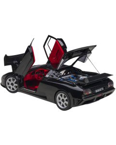 Autoart Bugatti EB110 SS - Nero Black/Red Interior - 1:18 Scale Model