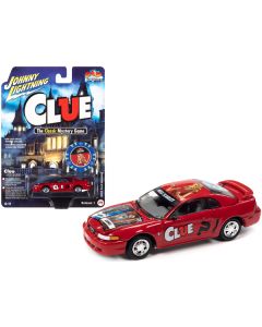 Johnny Lightning 2000 Ford Mustang "Miss Scarlet" Red w/Poker Chip 1/64 Diecast