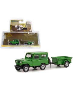 Greenlight 1972 Nissan Patrol Green with Cargo Trailer - Hitch & Tow Series 25 - 1/64 Scale Diecast