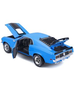 Maisto 1970 Ford Mustang Mach 1 428 - Blue with Black Stripes, 1:18 Scale Diecast Model