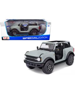Maisto 2021 Ford Bronco Badlands Light Gray "Special Edition" 1/18 Diecast Model Car (9.5-inch)