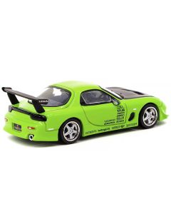 Tarmac Works Vertex RX-7 FD3S RHD Light Green / Matte Black Hood 1/64 Diecast