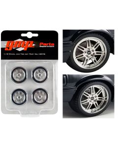 GMP Custom SVT 7-Spoke Wheel & Tire Set (4) - 1.375" Diameter - 1/18 Scale