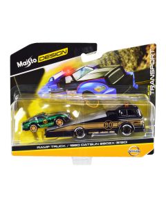 Maisto Elite Transport: Ramp Truck & 1980 Datsun 280ZX Set - 1/64 Scale Diecast