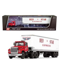 First Gear Ford LT-9000 & Vintage 'Red Star Express' Trailer - 1/64 Scale Diecast