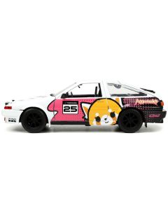 Jada 1986 Toyota Trueno AE86 RHD #25 - White Aggretsuko Anime Hollywood Rides 1/24 Diecast