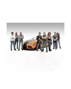 American Diorama: "Car Meet 3" 8-Figurine Set - 1/18 Scale for Realistic Dioramas