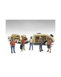 American Diorama "Campers" Figure Set - 5 Piece - 1/24 Scale - Perfect for Dioramas