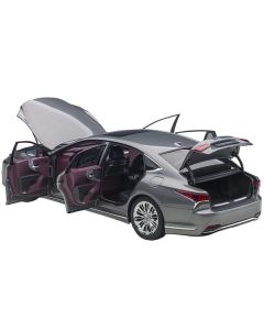 Autoart 1/18 Lexus LS500h - Manganese Luster Gray, Crimson & Black Interior: Masterpiece Replica