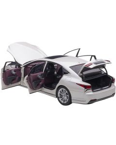 Autoart Lexus LS500h - Sonic White Metallic, Crimson & Black Interior - 1:18 Scale Masterpiece