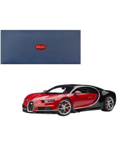 Autoart Bugatti Chiron 1/12 Scale Model Car - Italian Red & Nocturne Black - Fully Detailed