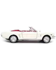 Motormax 79852 1964 1/2 Ford Mustang Convertible - White w/ Red Interior, James Bond 007 'Goldfinger' 1/24 Diecast Model Car (7.125 Inches Long)
