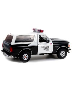 Greenlight 1996 Ford Bronco Oklahoma Highway Patrol 1/18 Diecast Model - Black & White Artisan Collection (Removable Top)