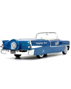 Jada 1956 Cadillac Eldorado Convertible - Blue Metallic, Cream Interior with Blue M&M Figure - 1/24 Scale Diecast