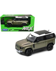Welly NEX Models 2020 Land Rover Defender 1/26 Scale Diecast - Green Metallic with White Top