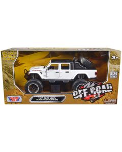 Motormax 2021 Jeep Gladiator Rubicon Off-Road Pickup Truck White with Black Top 1/27 Scale Diecast Model