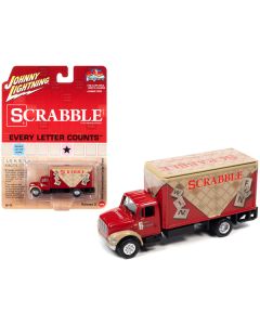 Johnny Lightning 1999 International Cargo Truck - Scrabble Pop Culture Graphics - 1/64 Scale Diecast - Red