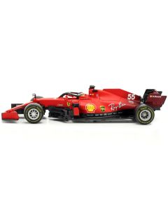 Bburago Ferrari SF21 #55 Carlos Sainz F1 Car - 1/18 Scale Diecast