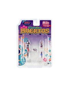 American Diorama "Dia de los Muertos" Figure Set: 2 Adults, 2 Children, Dog - 1/64 Scale