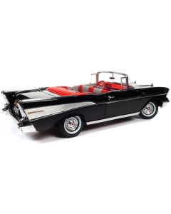 Auto World 1957 Chevy Bel Air Convertible - James Bond 'Dr. No' 60th Anniversary - 1/18 Scale Diecast - Onyx Black (AWSS134)