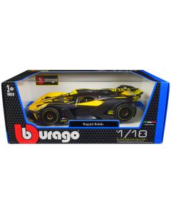 Bburago Bugatti Bolide 1/18 Diecast Model Car - Yellow & Carbon Gray (MPN: 11047y)
