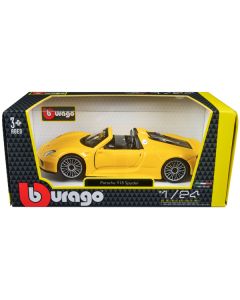 Bburago Porsche 918 Spyder Yellow 1/24 Diecast Model Car
