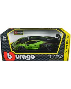 Bburago Lamborghini Essenza SCV12 #63 - 1/24 Scale Diecast Car (Green Metallic/Black)
