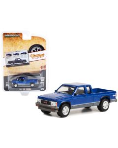 Greenlight 1991 GMC Sonoma Pickup Truck - Blue Metallic & Gray 1/64 Diecast