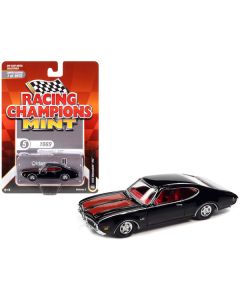 Racing Champions 1969 Oldsmobile 442 - Black with Red Stripes - 1/64 Diecast Model
