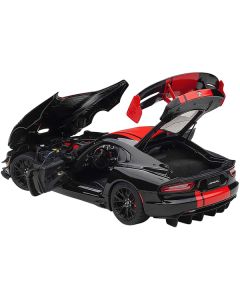Autoart 2017 Dodge Viper 1:28 Edition ACR - Black w/ Red Stripes - 1/18 Scale Model