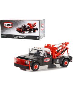 Greenlight 1970 Chevrolet C-30 Dually Wrecker Tow Truck "Texaco" Black & White 1/18 Scale Diecast