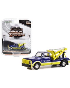 Greenlight 1967 Chevy C-30 Dually Wrecker - Michelin Service, Blue & Yellow, 1/64 Scale