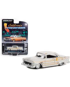 Greenlight 1955 Chevy Bel Air Custom: Light Gray & Gold 'California Lowriders' 1/64 Diecast