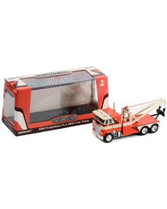 Greenlight 1984 Freightliner FLA 9664 Tow Truck - Orange & White w/Brown Graphics - 1/43 Scale Diecast